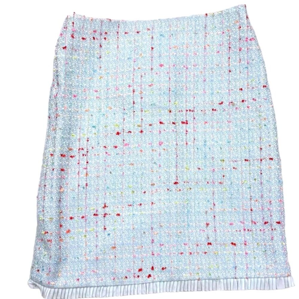 C.W. Designs Vintage Women's Pencil Straight Knee Length Skirt Light Blue Lg